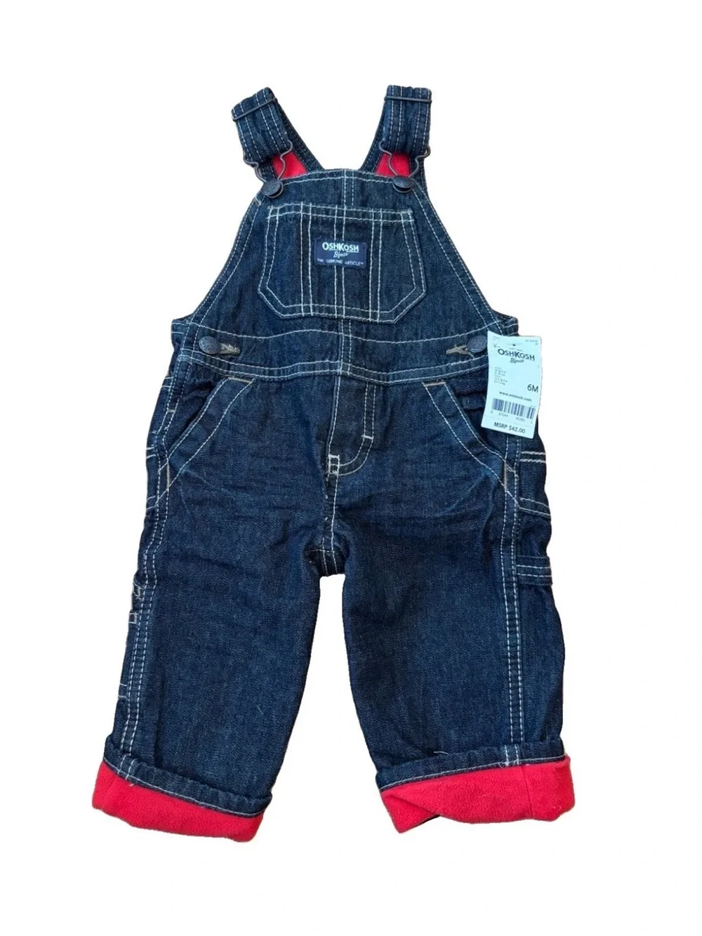 OshKosh Baby Boys Fleece Lined Overalls & Old Navy Bodysuit 6/12 M